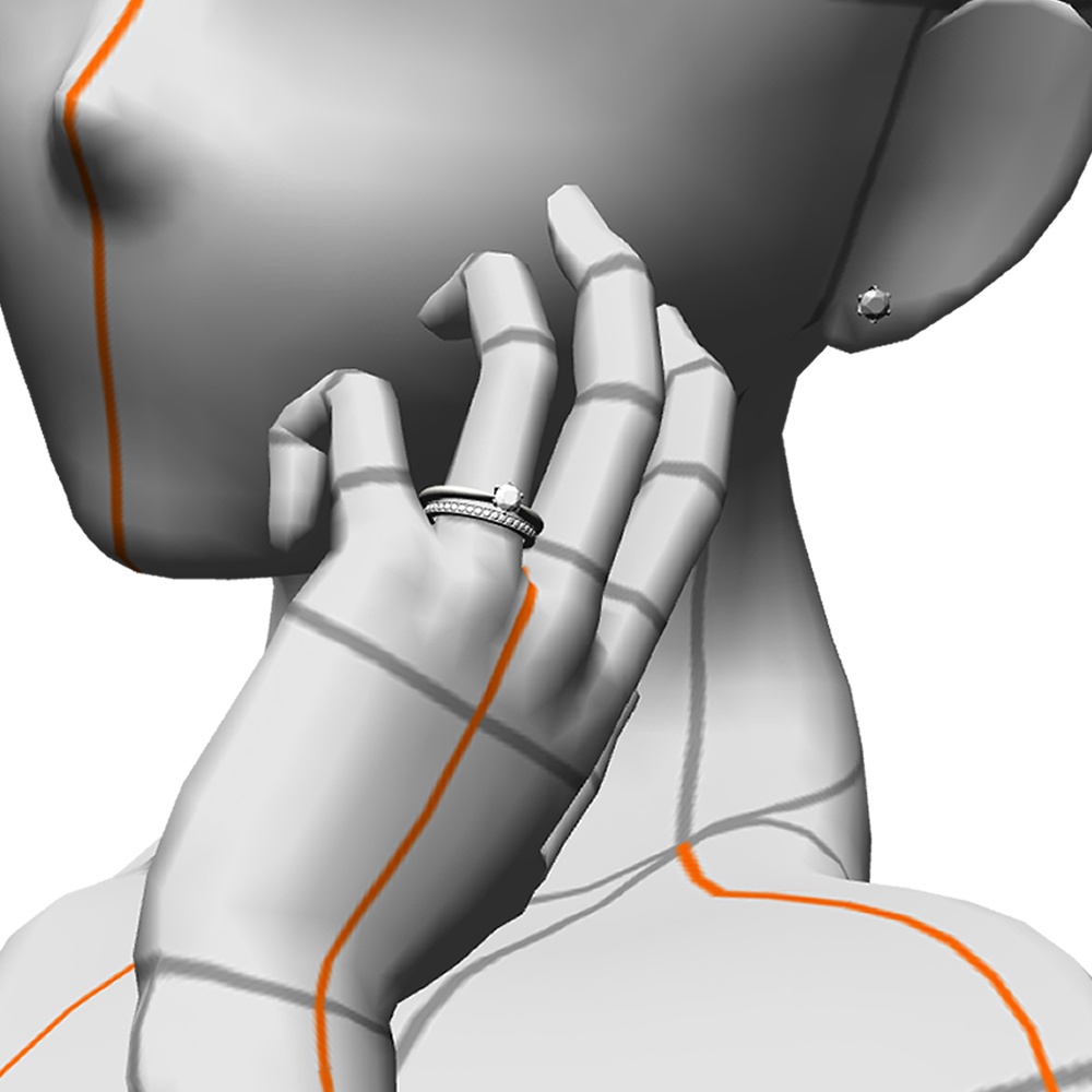 【3Dモデルデータ】石付きピアス【3D model・ Earrings with stones】