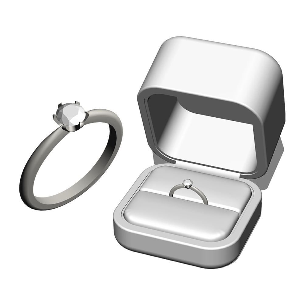 【3Dモデルデータ】ケース付きの婚約指輪【3D model engagement ring】