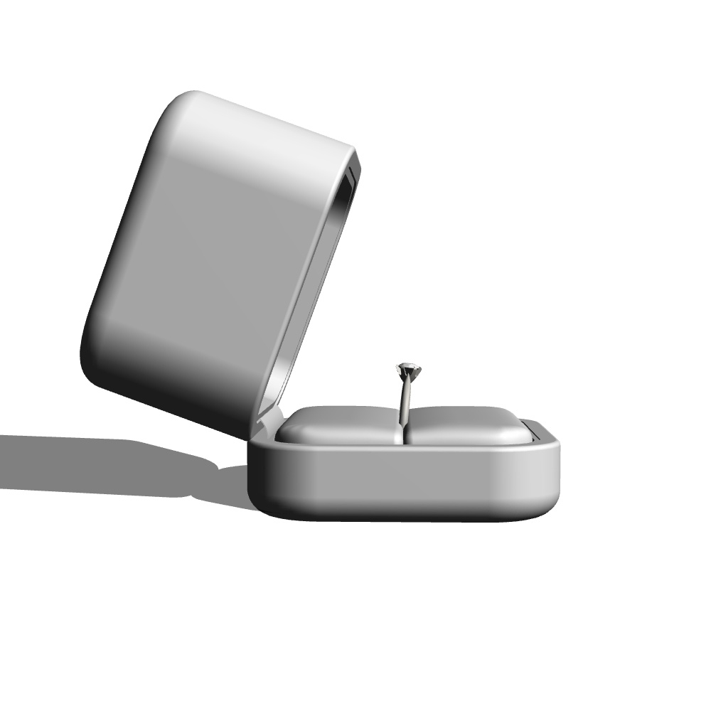 【3Dモデルデータ】ケース付きの婚約指輪【3D model engagement ring】