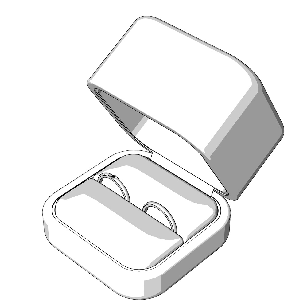 【3Dモデルデータ】ケース付きデザインリング【3DModel gem stone ring】