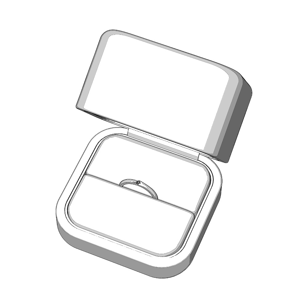 【3Dモデルデータ】ケース付きデザインリング【3DModel gem stone ring】