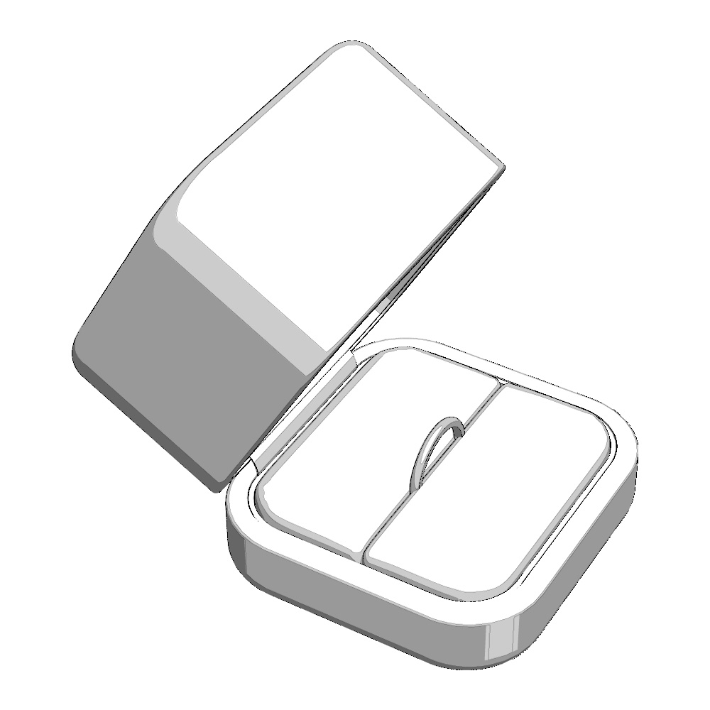 【3Dモデルデータ】ケース付きデザインリング【3DModel gem stone ring】