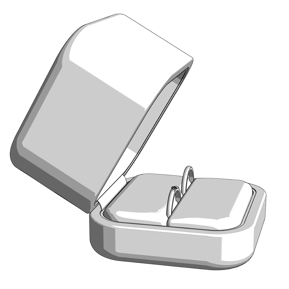 【3Dモデルデータ】ケース付きデザインリング【3DModel gem stone ring】