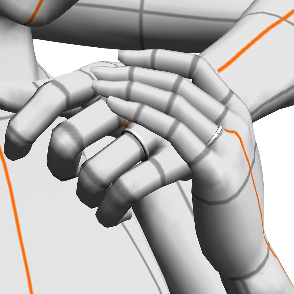 【3Dモデルデータ】ケース付きデザインリング【3DModel gem stone ring】