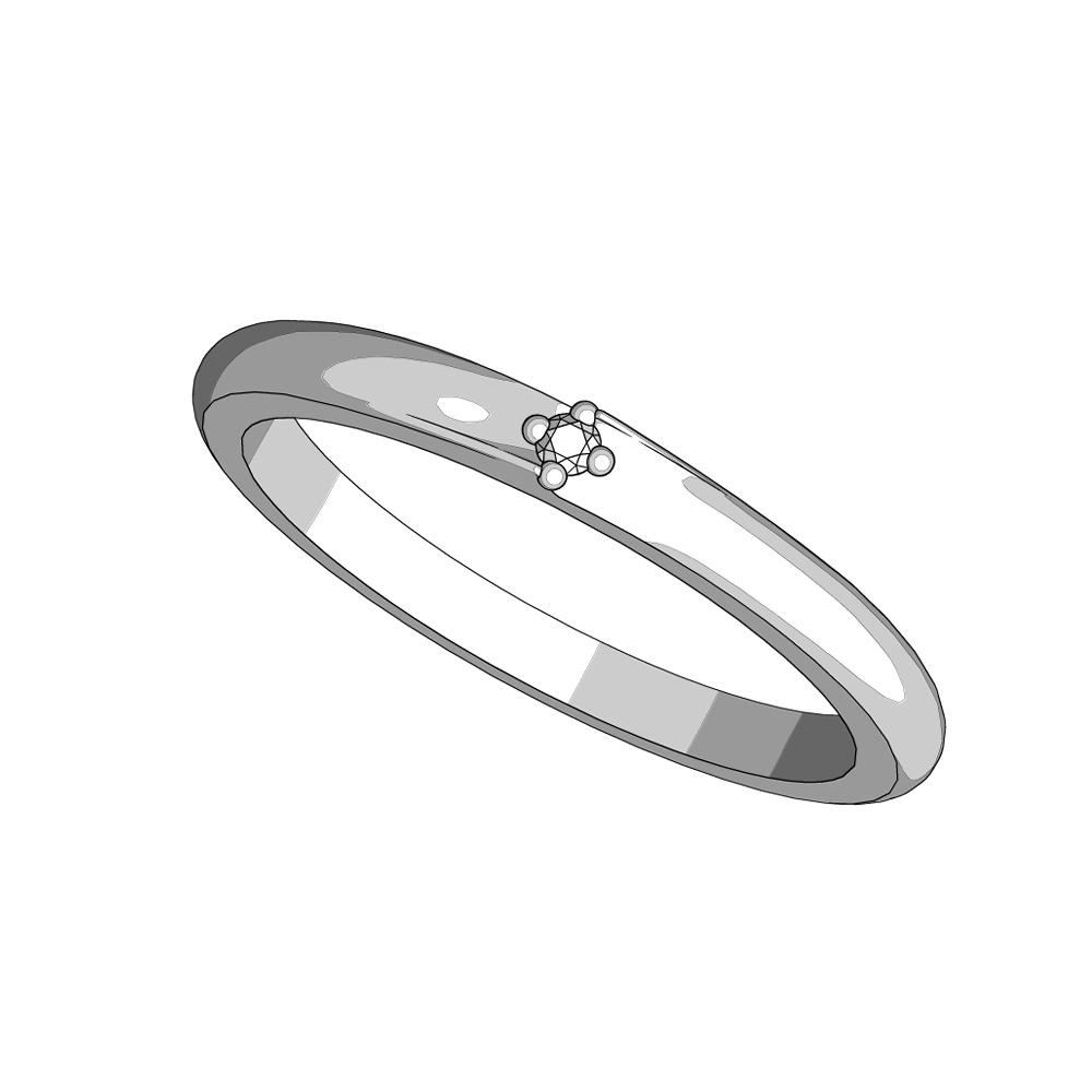 【3Dモデルデータ】ケース付きデザインリング【3DModel gem stone ring】