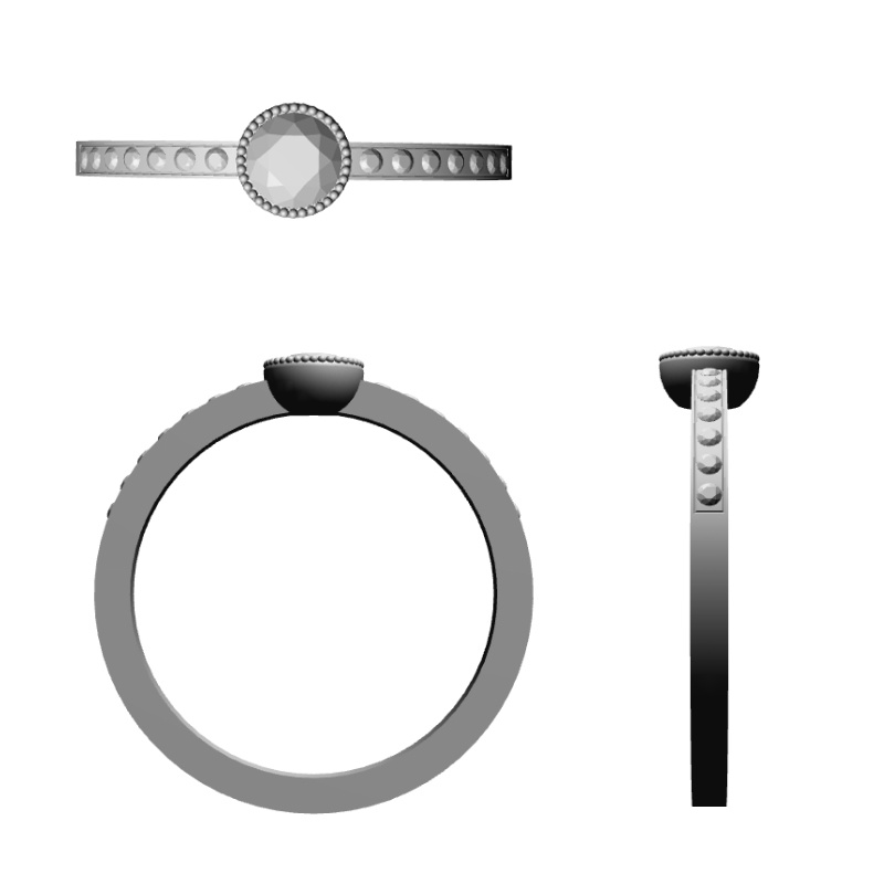 【3Dモデルデータ】ダイアモンドリング4【3DModel gem stone ring】
