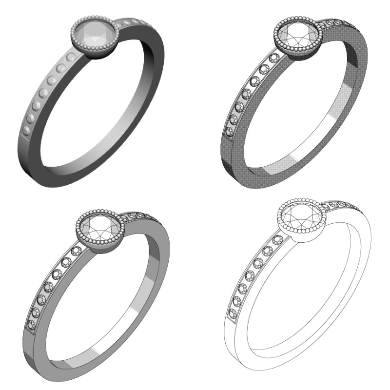 【3Dモデルデータ】ダイアモンドリング4【3DModel gem stone ring】