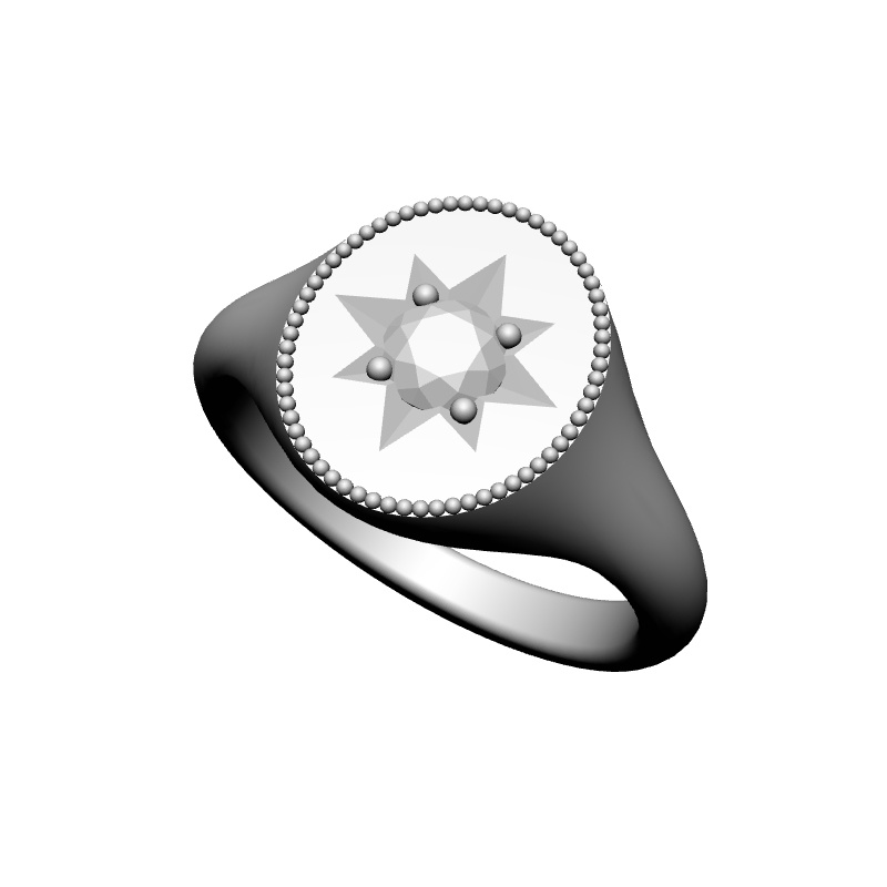 【3Dモデルデータ】シグネットリング【3D Model Signet Ring】