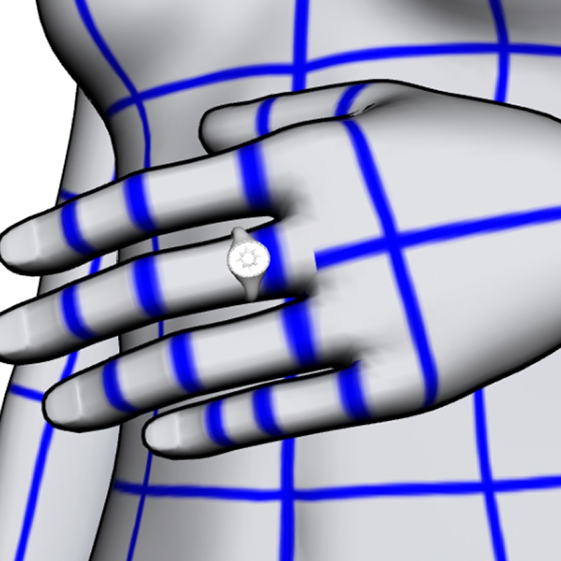 【3Dモデルデータ】シグネットリング【3D Model Signet Ring】