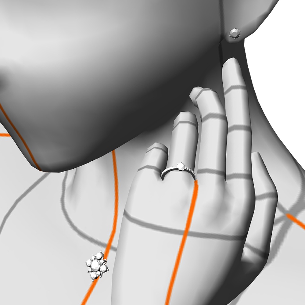 【3Dモデルデータ】ダイアモンドリング2 : ケース付きの婚約指輪【3DModel gemstone ring】