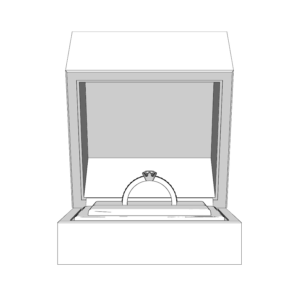 【3Dモデルデータ】ダイアモンドリング2 : ケース付きの婚約指輪【3DModel gemstone ring】