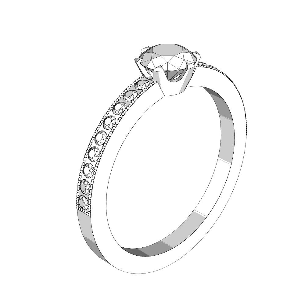 【3Dモデルデータ】ダイアモンドリング2 : ケース付きの婚約指輪【3DModel gemstone ring】