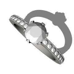 【3Dモデルデータ】ダイアモンドリング2 : ケース付きの婚約指輪【3DModel gemstone ring】