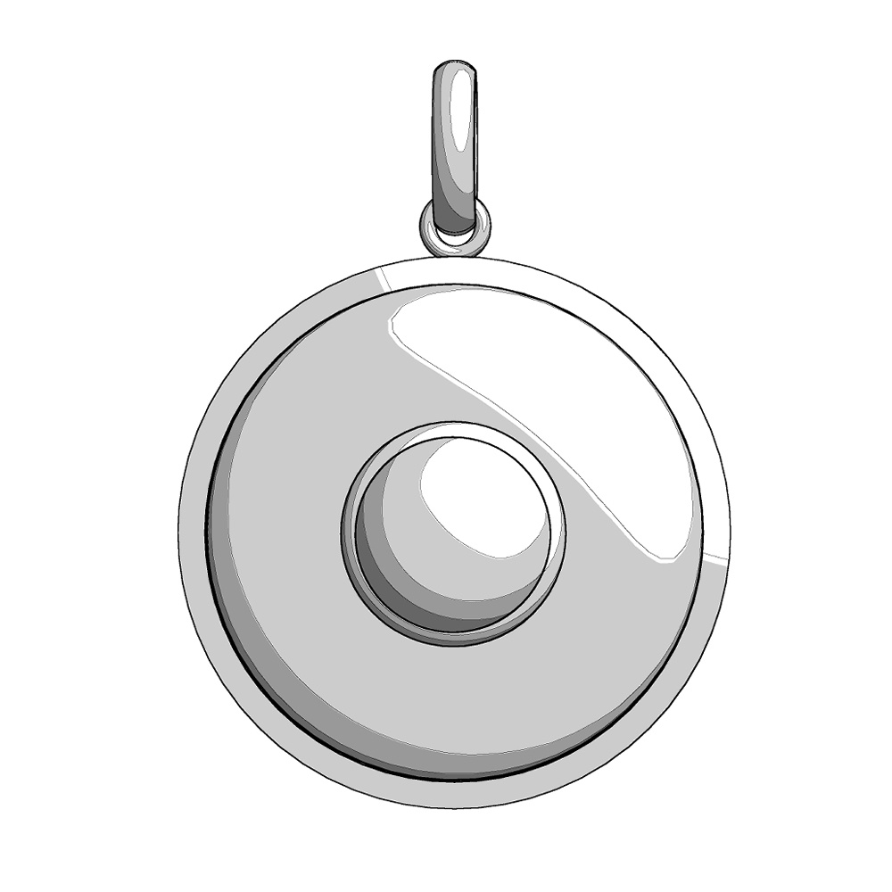 【3Dモデルデータ】ラウンドペンダントトップ【3D Model Round Pendant Top】