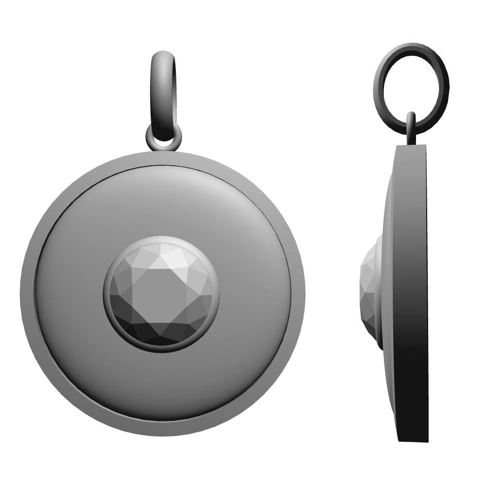 【3Dモデルデータ】ラウンドペンダントトップ【3D Model Round Pendant Top】