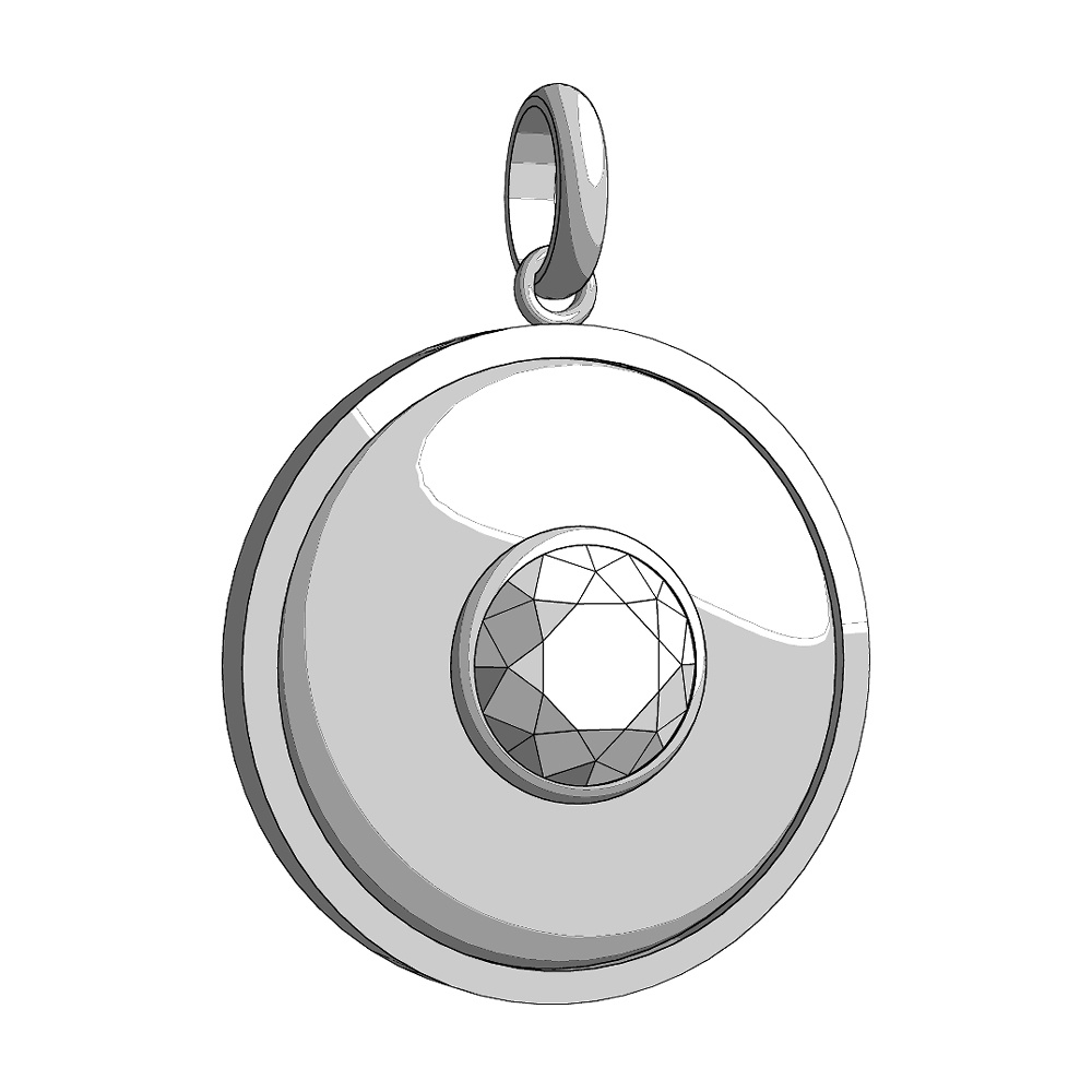 【3Dモデルデータ】ラウンドペンダントトップ【3D Model Round Pendant Top】