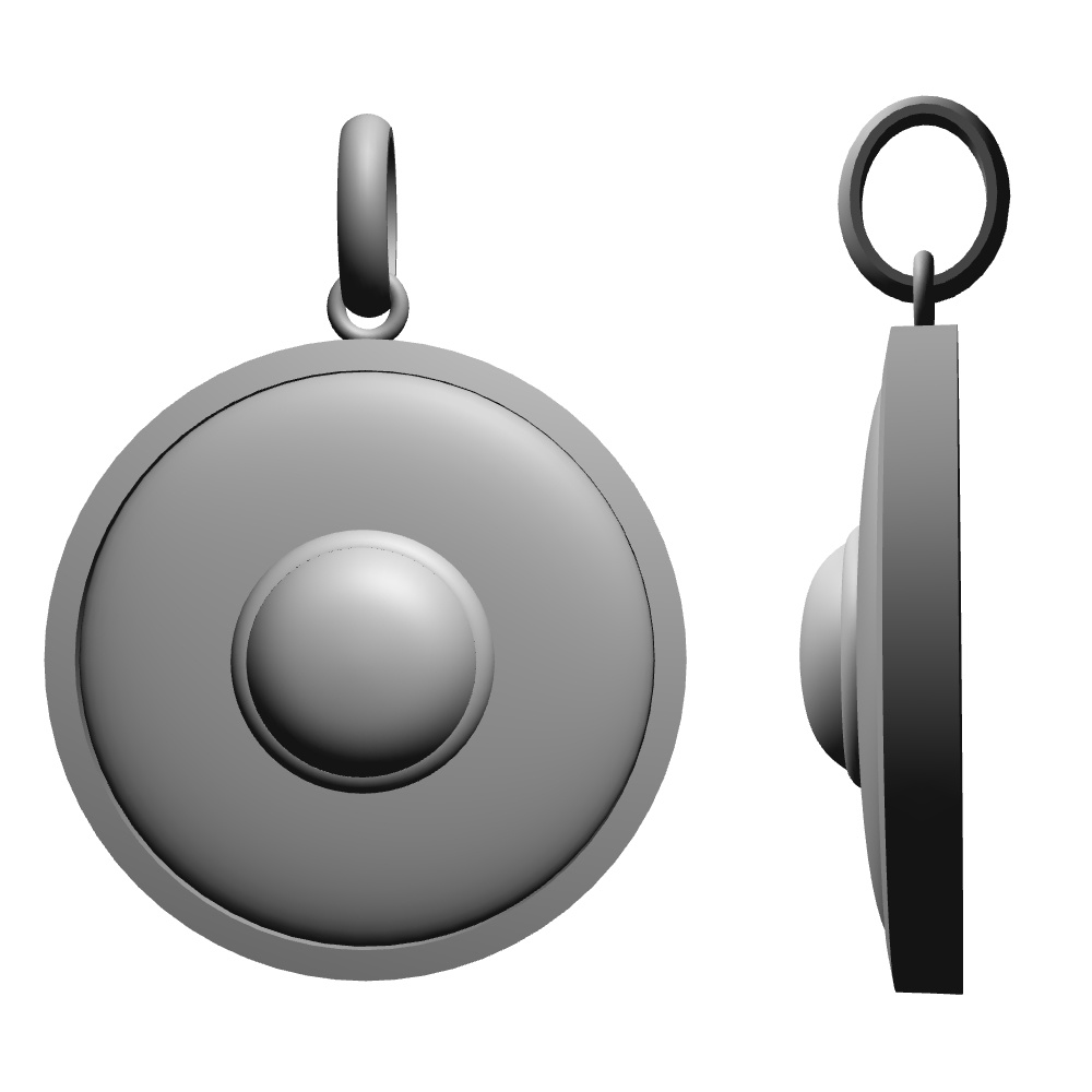 【3Dモデルデータ】ラウンドペンダントトップ【3D Model Round Pendant Top】