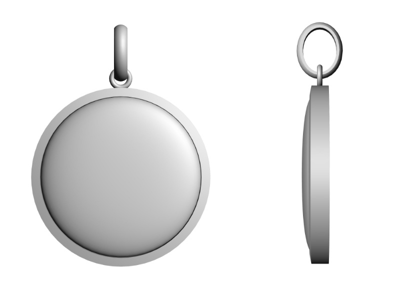 【3Dモデルデータ】ラウンドペンダントトップ【3D Model Round Pendant Top】