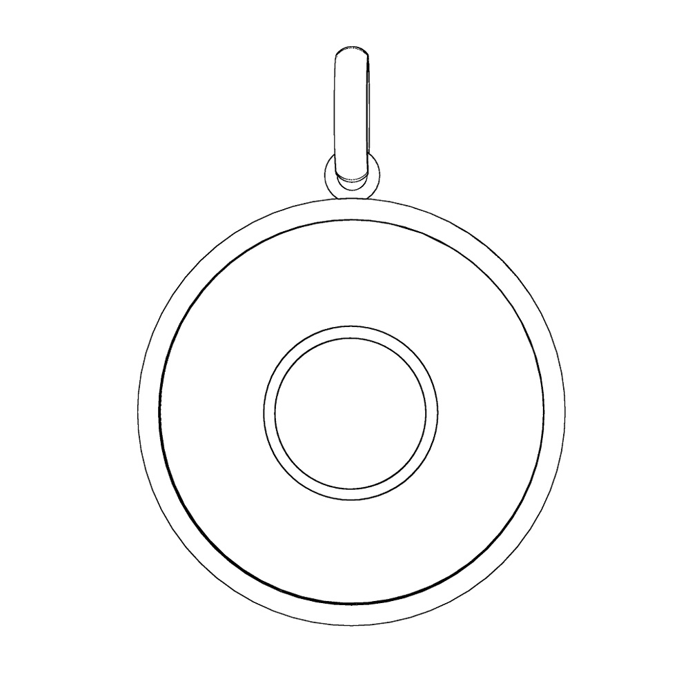 【3Dモデルデータ】ラウンドペンダントトップ【3D Model Round Pendant Top】