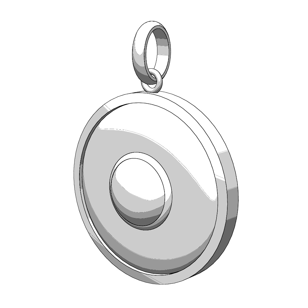 【3Dモデルデータ】ラウンドペンダントトップ【3D Model Round Pendant Top】