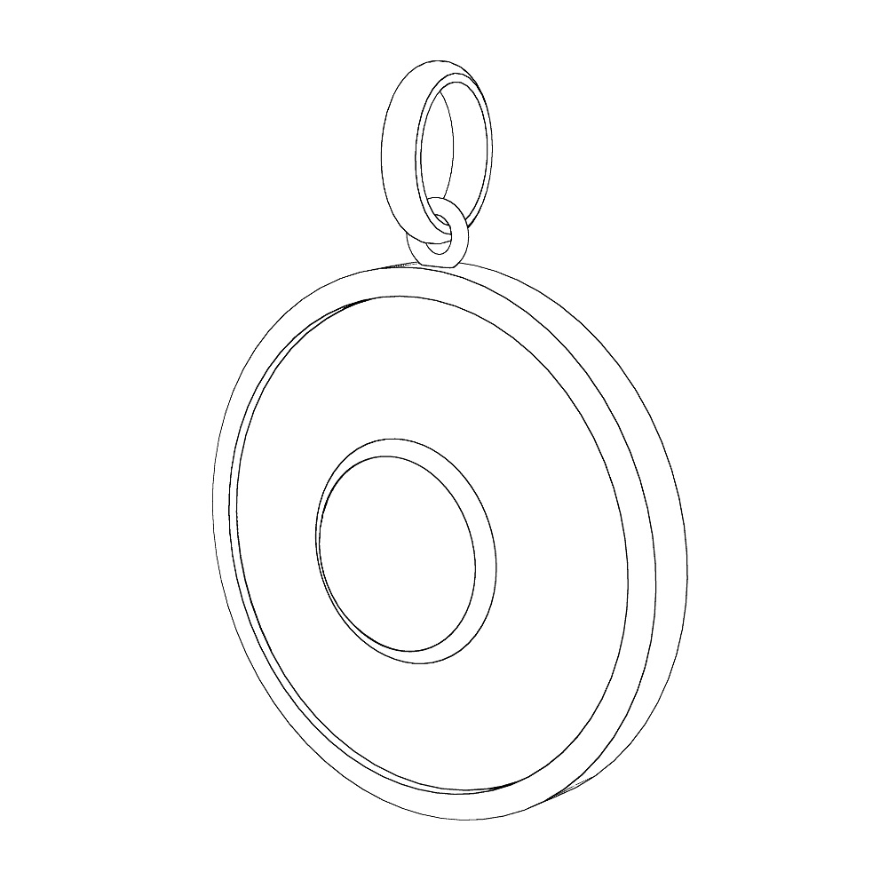 【3Dモデルデータ】ラウンドペンダントトップ【3D Model Round Pendant Top】