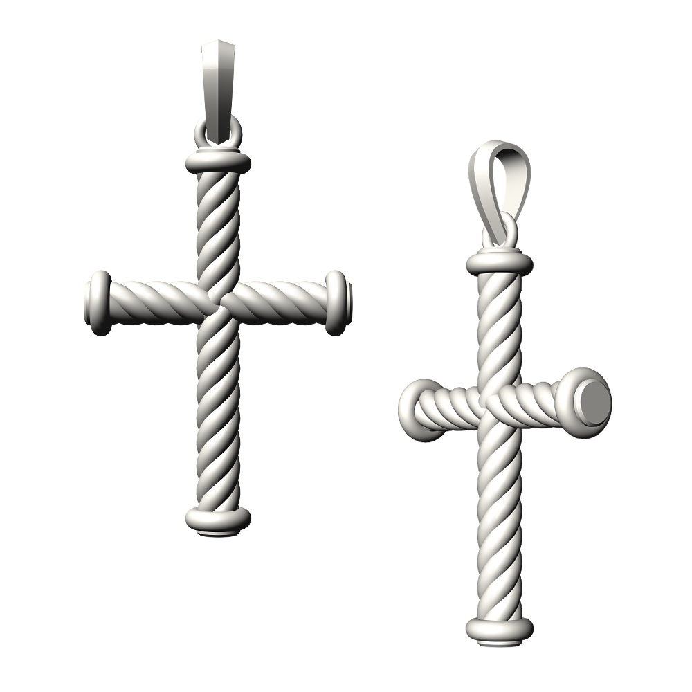 【3Dモデルデータ】クロスペンダント【3D Model gem cross pendant】