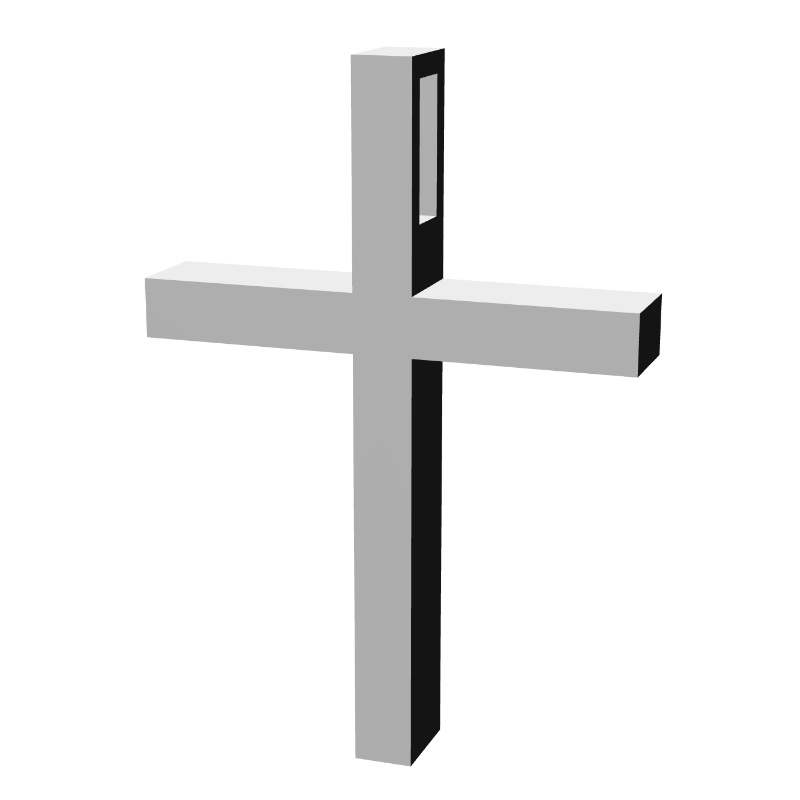 【3Dモデルデータ】クロスペンダント【3D Model gem cross pendant】