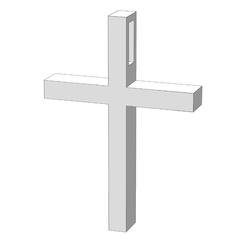 【3Dモデルデータ】クロスペンダント【3D Model gem cross pendant】