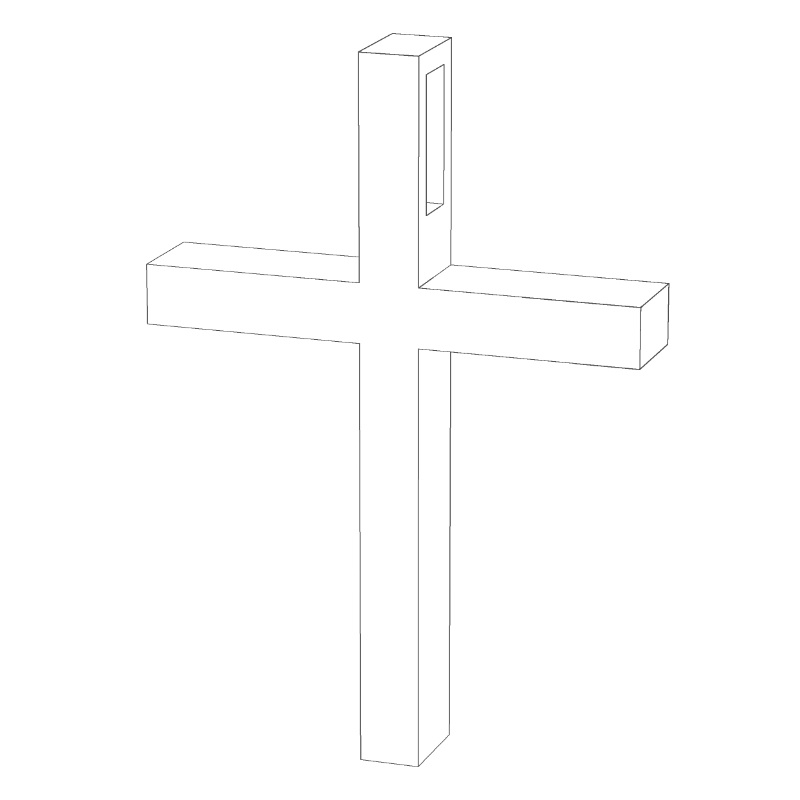 【3Dモデルデータ】クロスペンダント【3D Model gem cross pendant】