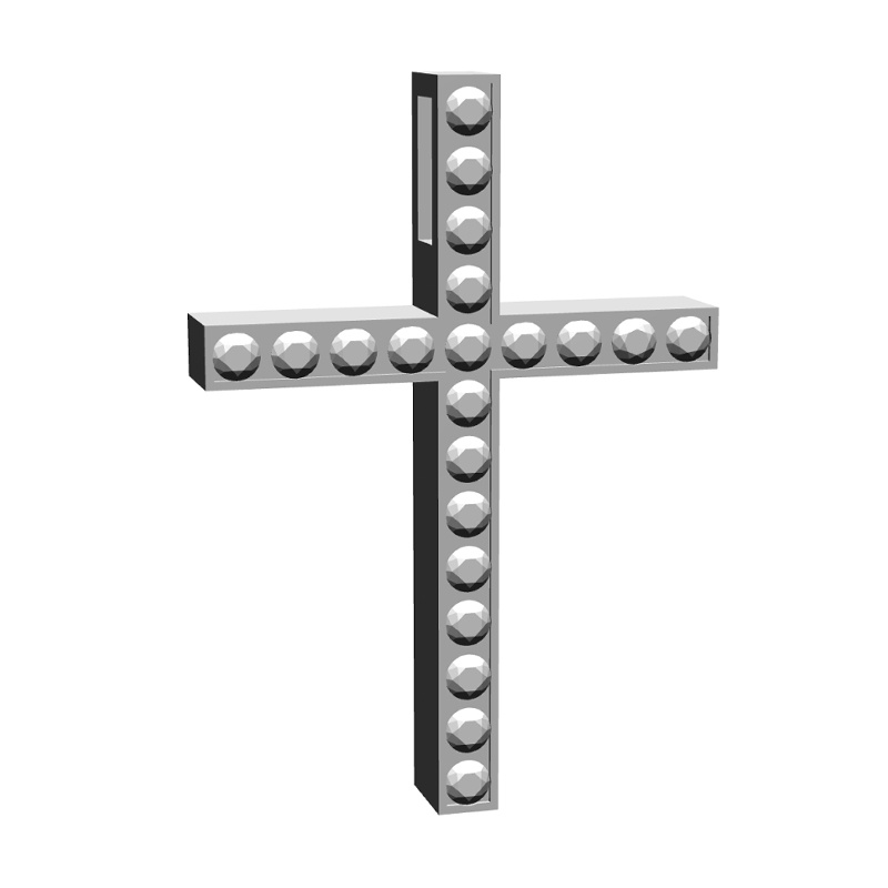 【3Dモデルデータ】クロスペンダント【3D Model gem cross pendant】