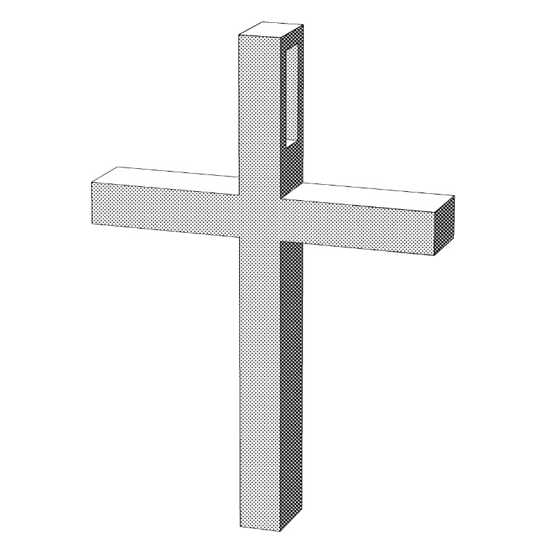 【3Dモデルデータ】クロスペンダント【3D Model gem cross pendant】