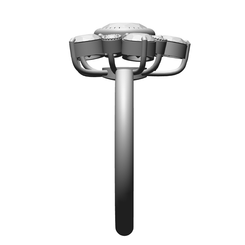 【3Dモデルデータ】フラワーリング【3D Model gemstone flower Ring】