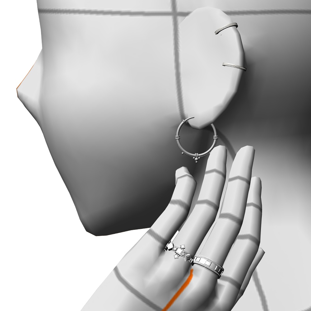 【3Dモデルデータ】デザインリング【3D Model gemstone ring】