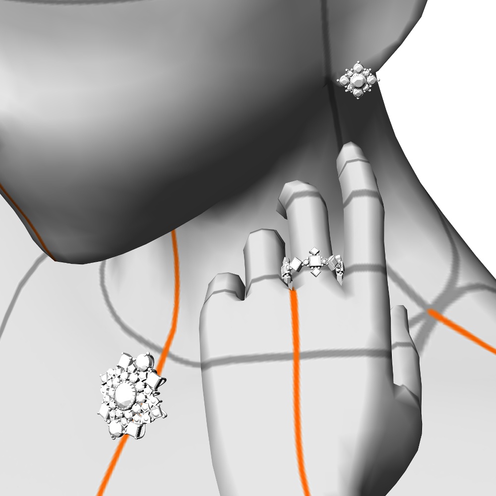 【3Dモデルデータ】デザインリング【3D Model gemstone ring】