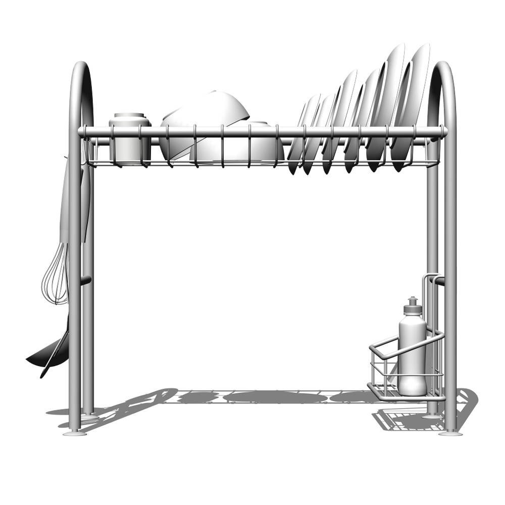 【3Dモデルデータ】シンク上水切りラックセット【Drainer Rack】