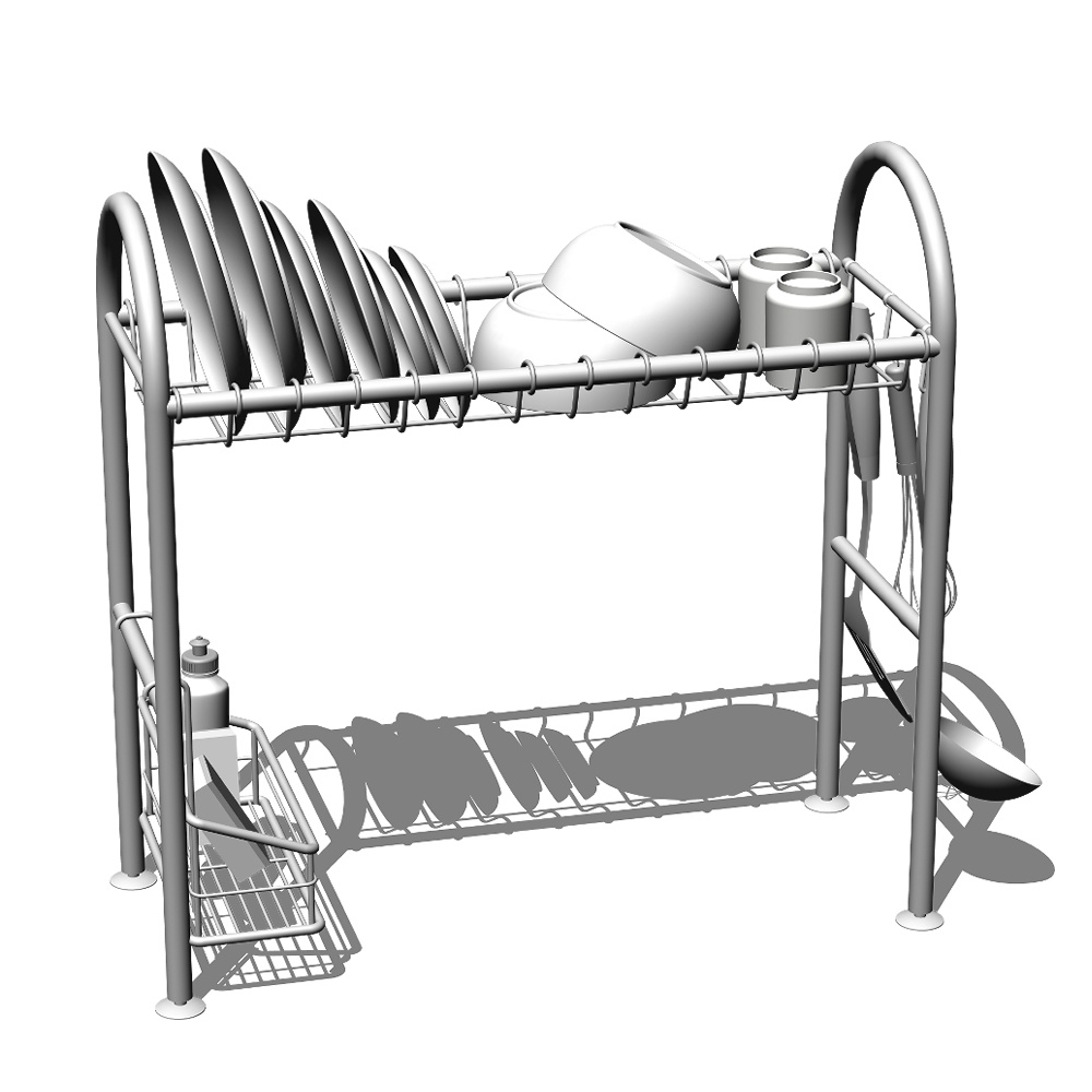 【3Dモデルデータ】シンク上水切りラックセット【Drainer Rack】