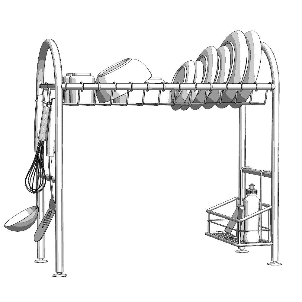 【3Dモデルデータ】シンク上水切りラックセット【Drainer Rack】