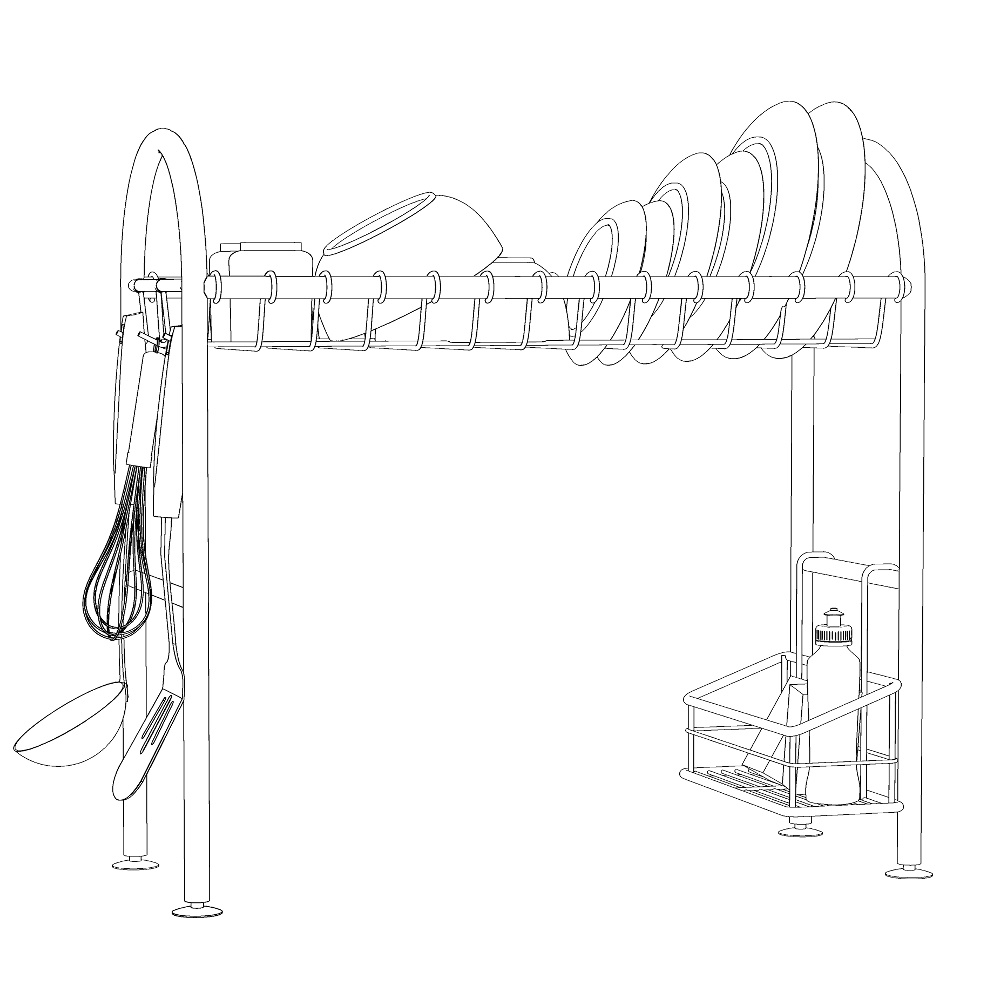 【3Dモデルデータ】シンク上水切りラックセット【Drainer Rack】