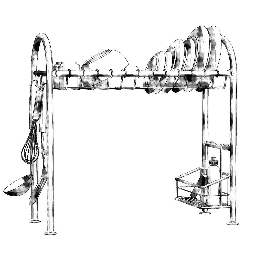 【3Dモデルデータ】シンク上水切りラックセット【Drainer Rack】