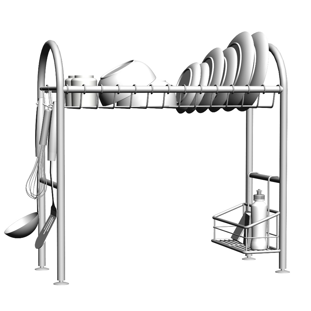 【3Dモデルデータ】シンク上水切りラックセット【Drainer Rack】