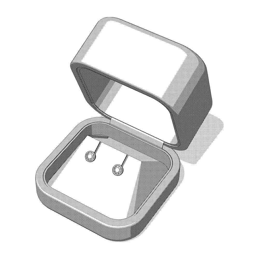 【3Dモデルデータ】ピアス2 : ケース付き(フクリン)【Pierced earrings (with case)】
