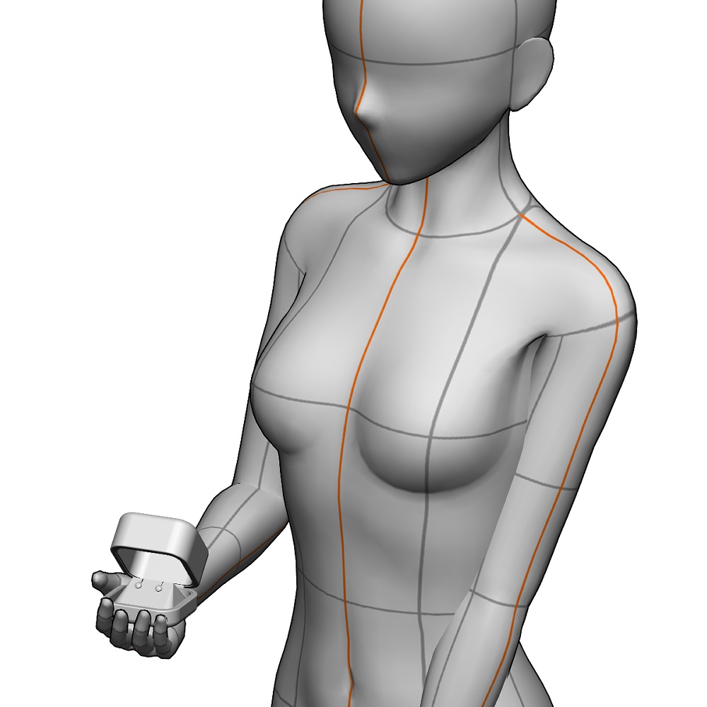 【3Dモデルデータ】ピアス2 : ケース付き(フクリン)【Pierced earrings (with case)】