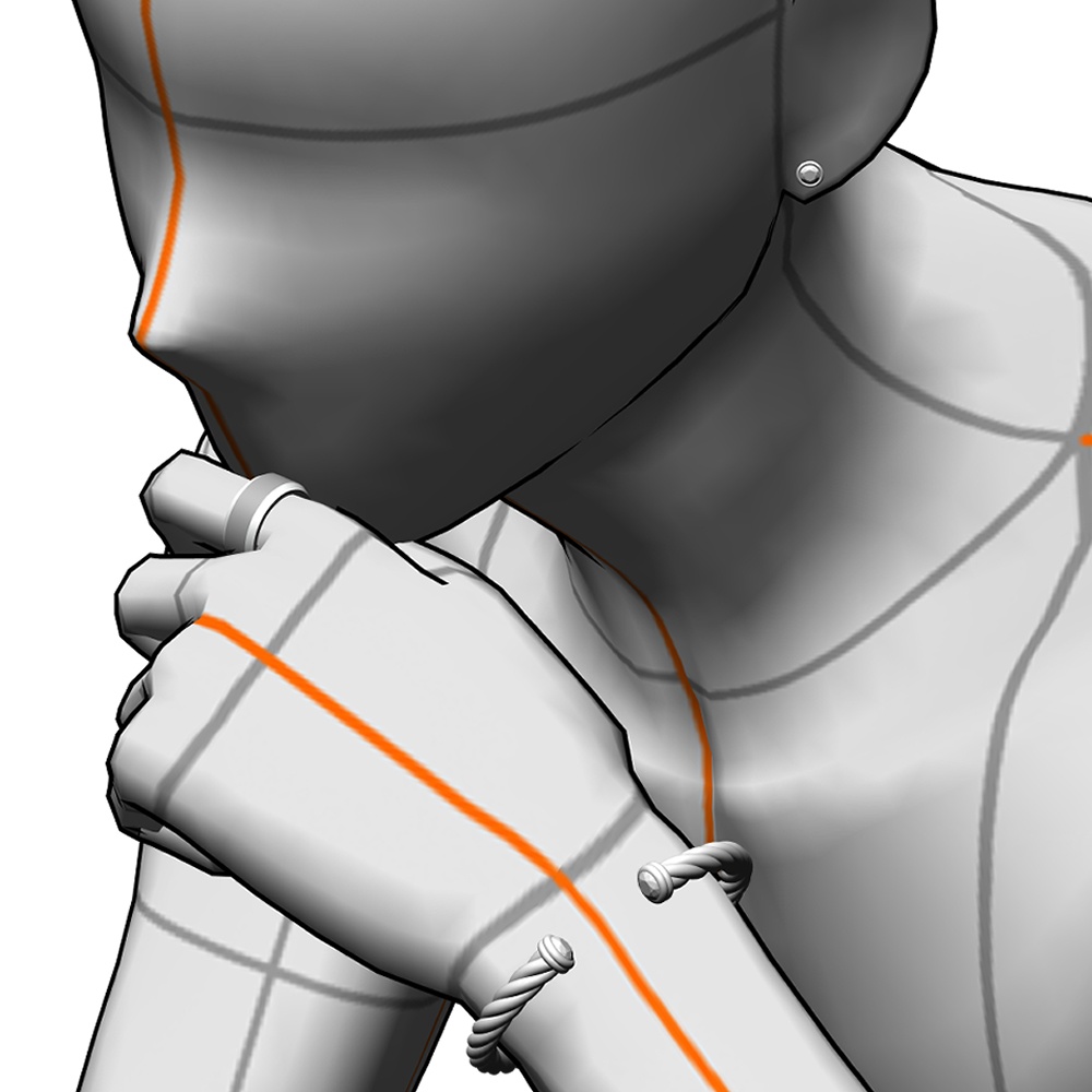 【3Dモデルデータ】ピアス2 : ケース付き(フクリン)【Pierced earrings (with case)】