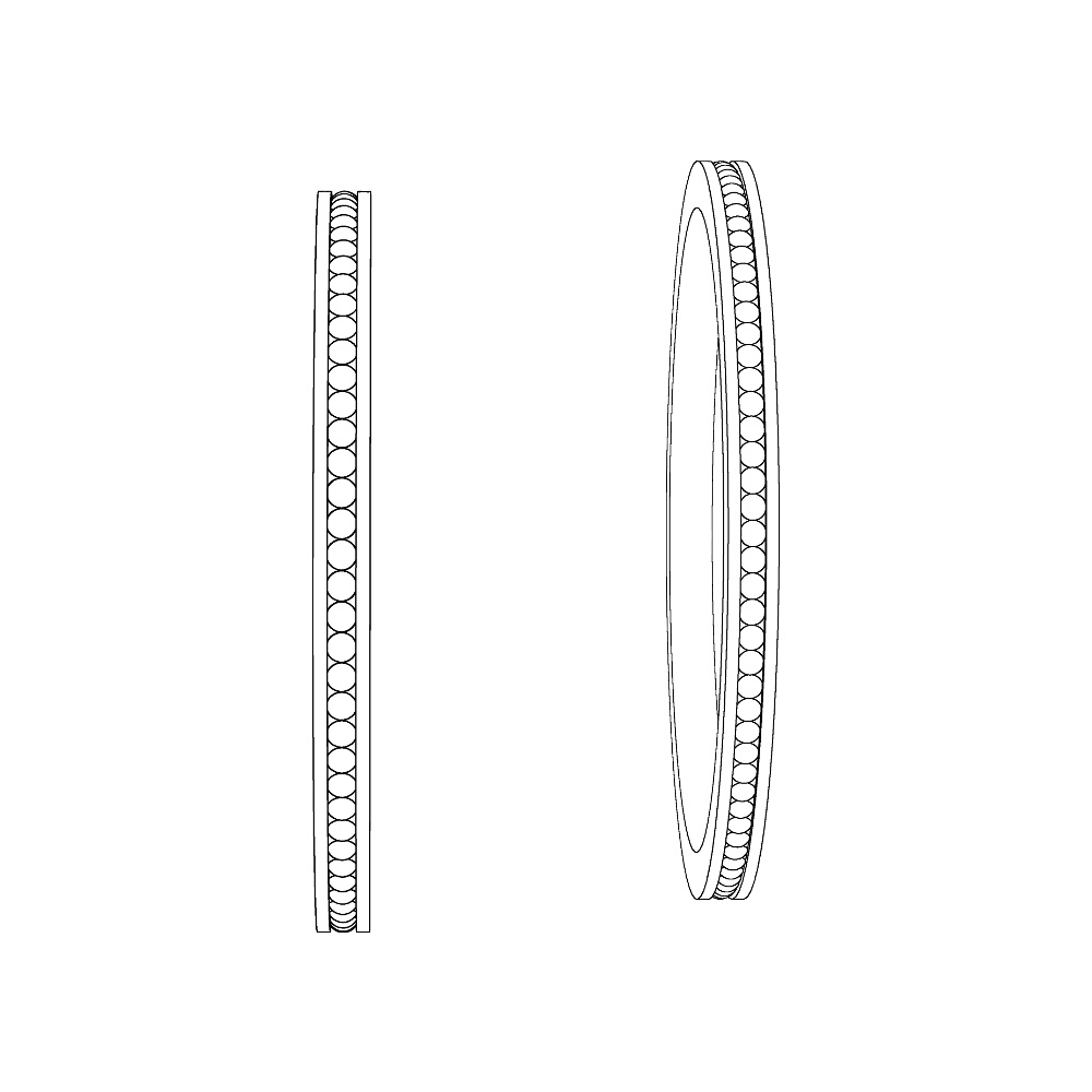 【3Dモデルデータ】ケース付きペアリング(ミル打ち)【3DModel milgrainRing and jewelbox】