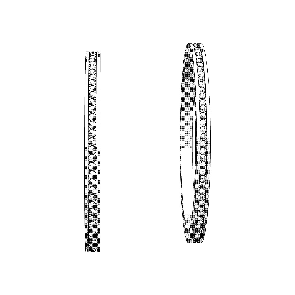 【3Dモデルデータ】ケース付きペアリング(ミル打ち)【3DModel milgrainRing and jewelbox】