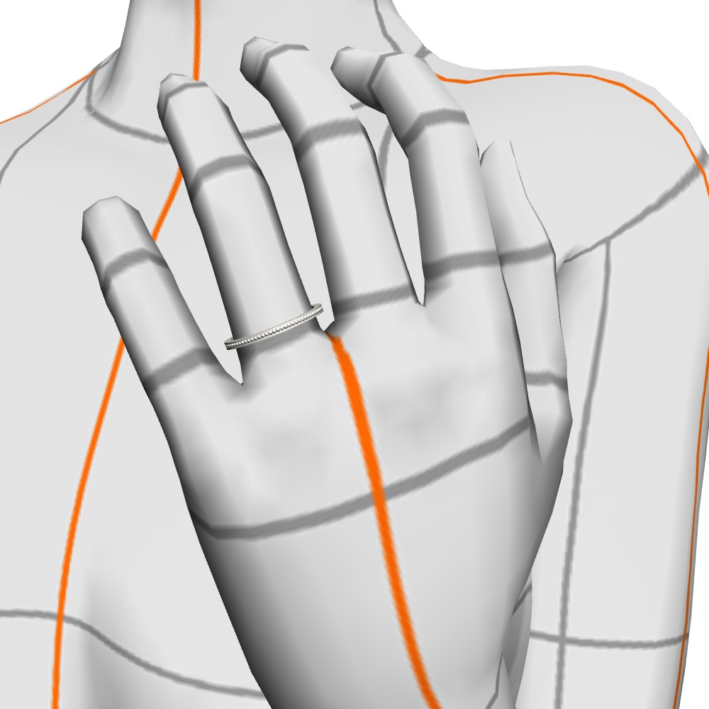 【3Dモデルデータ】ケース付きペアリング(ミル打ち)【3DModel milgrainRing and jewelbox】