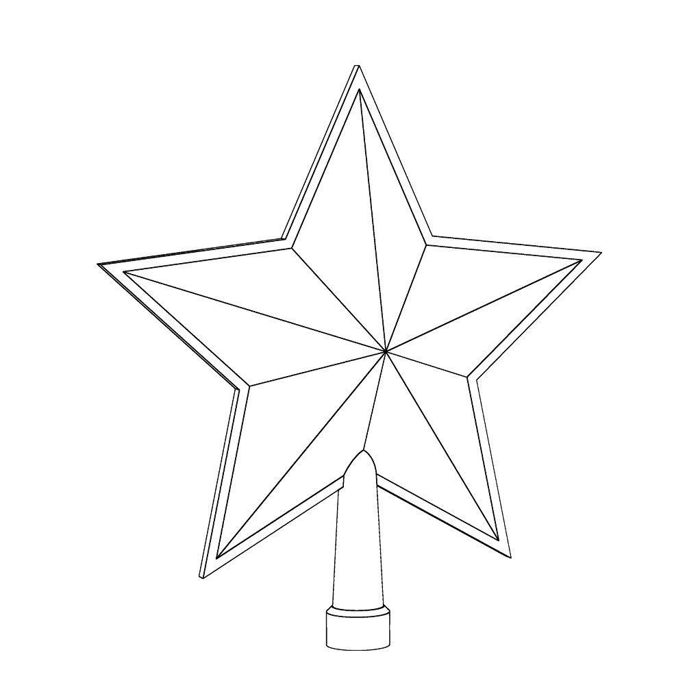 【3Dモデルデータ】魔法の杖(星)とクリスマスツリートップ【3DModel Christmas tree top and magic wand (star)】
