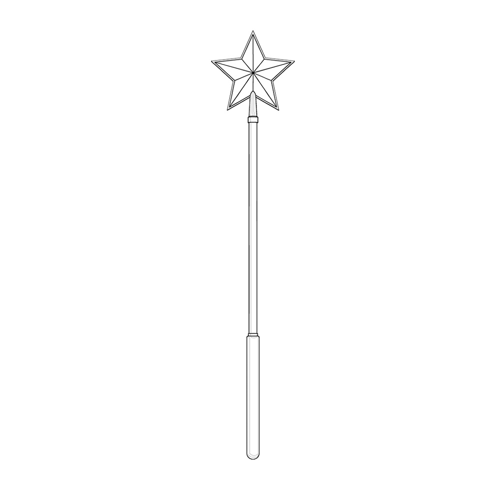 【3Dモデルデータ】魔法の杖(星)とクリスマスツリートップ【3DModel Christmas tree top and magic wand (star)】