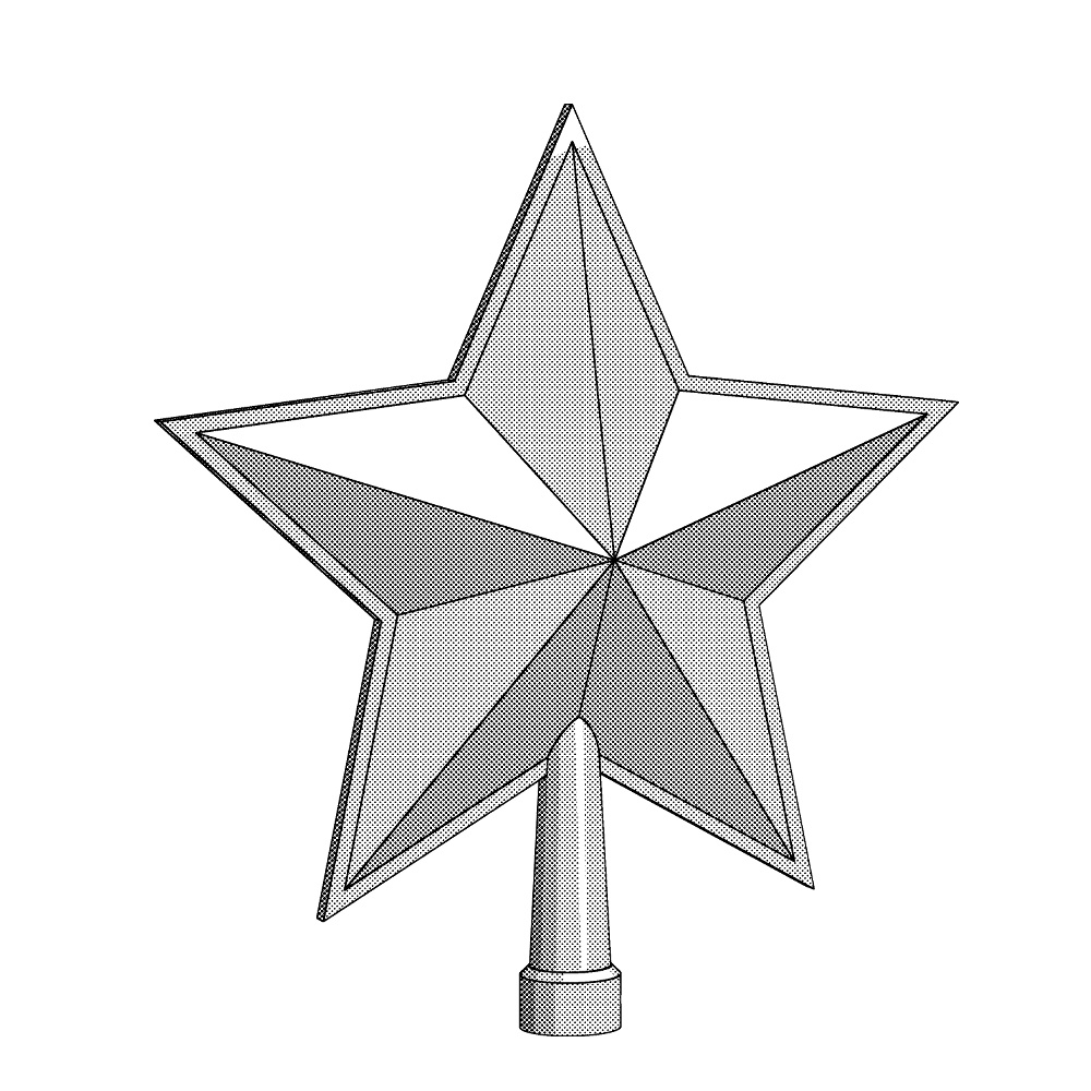 【3Dモデルデータ】魔法の杖(星)とクリスマスツリートップ【3DModel Christmas tree top and magic wand (star)】