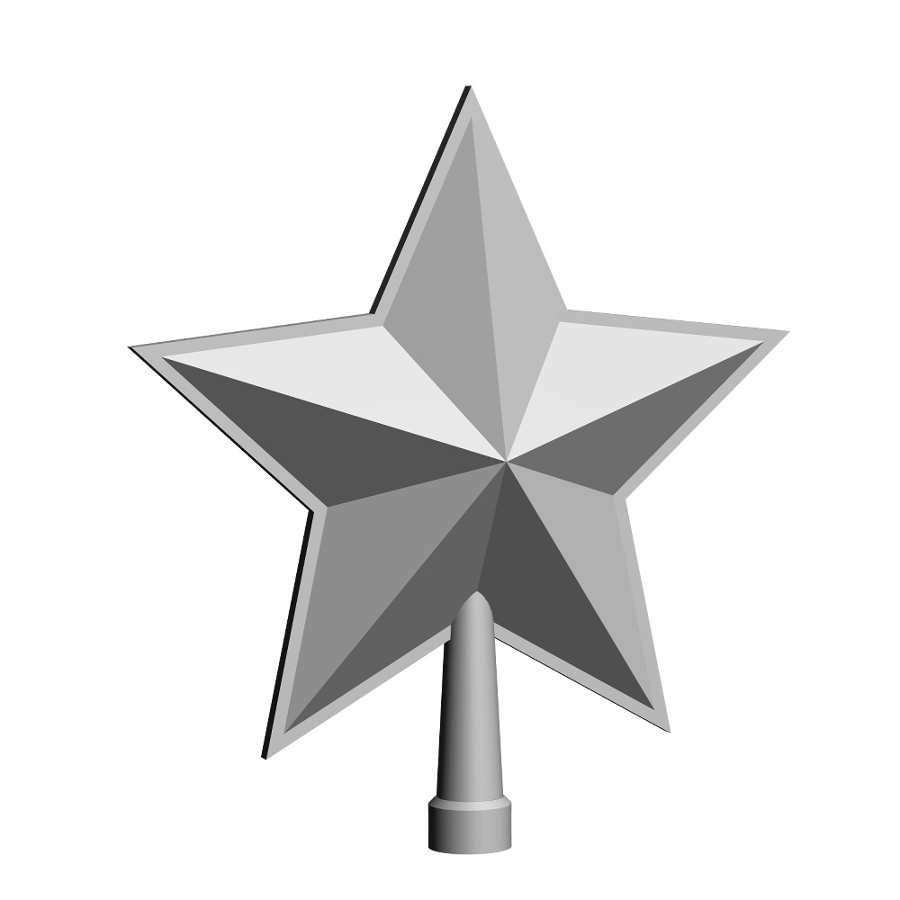 【3Dモデルデータ】魔法の杖(星)とクリスマスツリートップ【3DModel Christmas tree top and magic wand (star)】